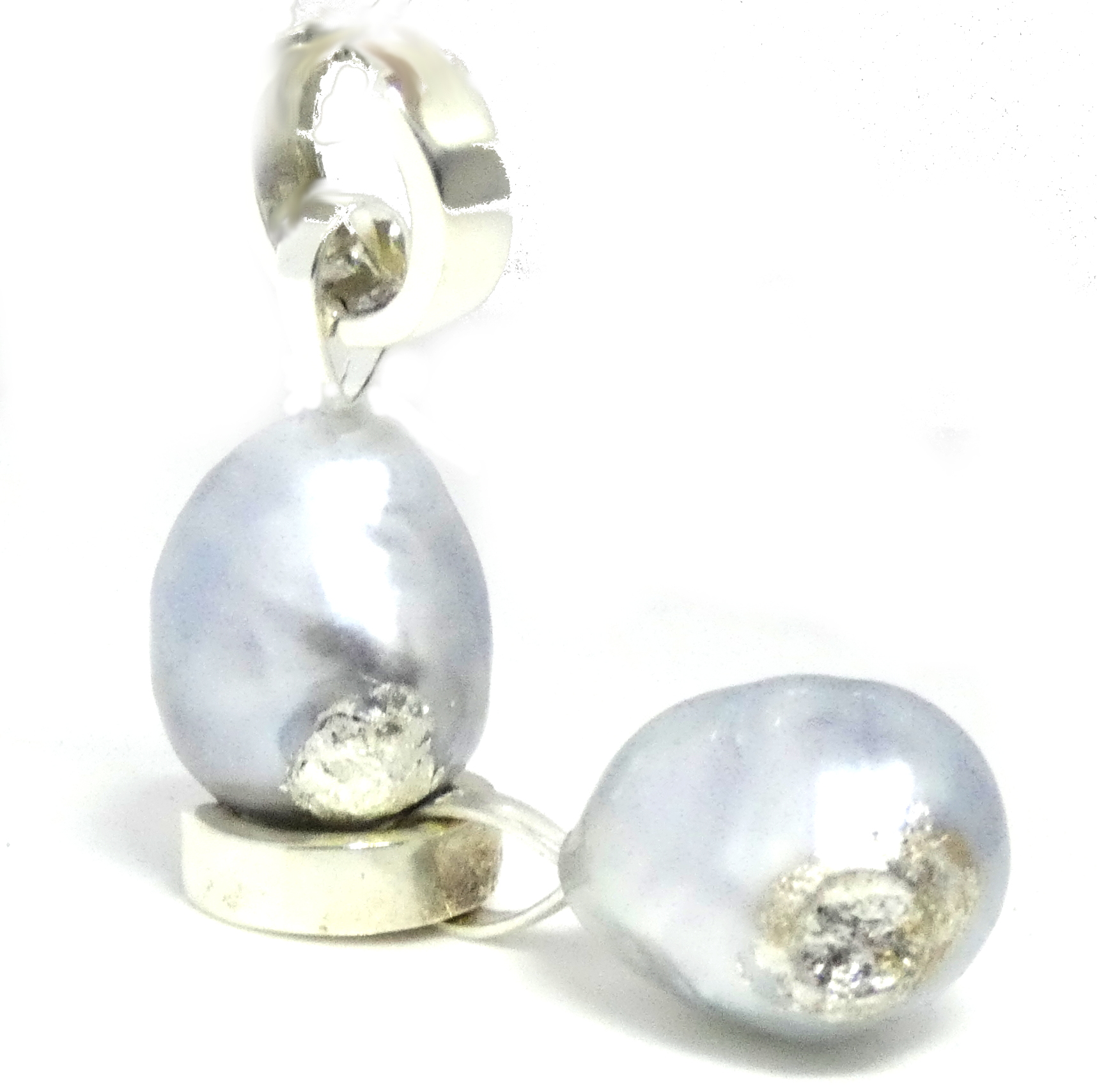 Kintsugi Blue South Sea Pearl Earrings